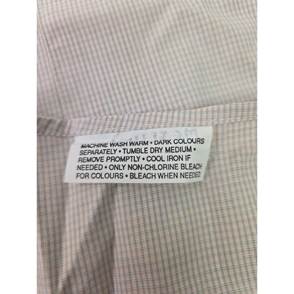 Forsyth Of Canada Cream Checkered Pattern Long Sleeve Dress Shirt Button Down - Picture 4 of 6